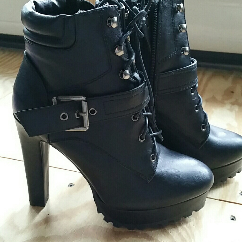 Platform Heeled Booties